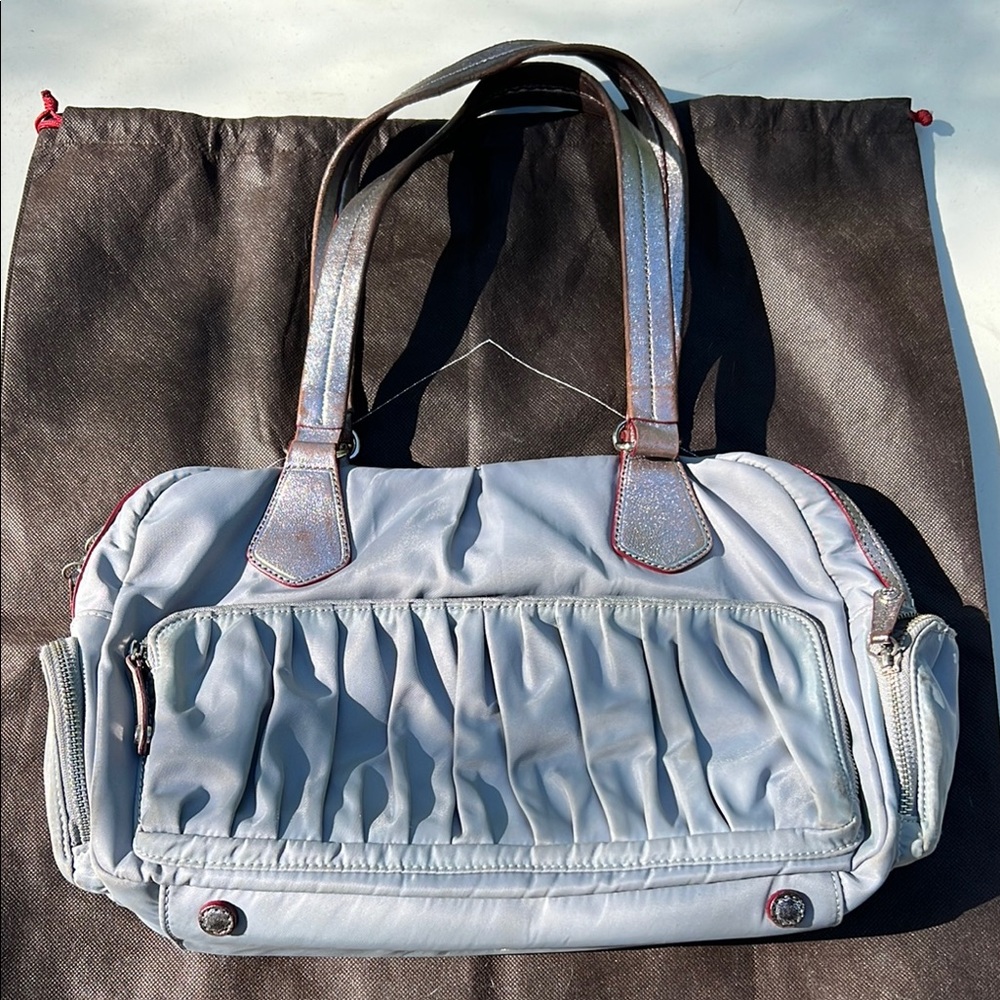GUC MZ Wallace Nylon Gray Shoulder Bag - Picture 3 of 9